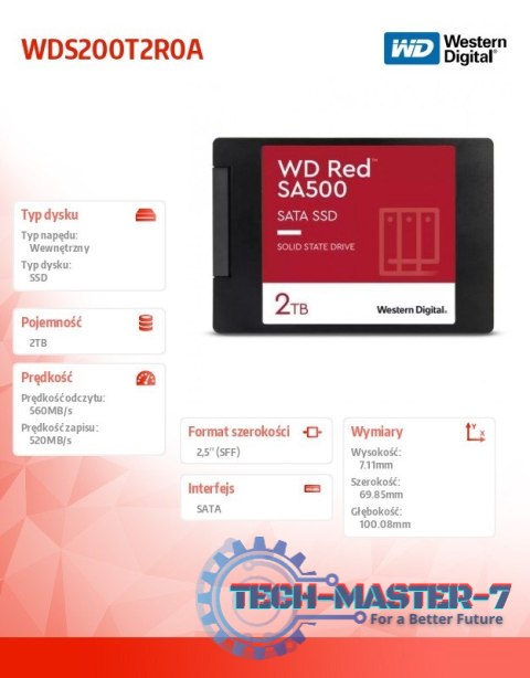 Dysk SSD Red 2TB SATA 2,5 WDS200T2R0A Dysk SSD Red 2TB SATA 2,5 WDS200T2R0A
