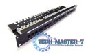 Patch panel 19" 24 porty, kat.6, U/UTP, 1U, wspornik kablowy, czarny (kompletny) Patch panel 19" 24 porty, kat.6, U/UTP, 1U, wspornik kablowy, czarny (kompletny)