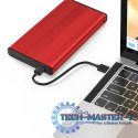 Obudowa na dysk HDD/SSD 2.5 cala SATA3 | USB 3.0 | Czerwona Obudowa na dysk HDD/SSD 2.5 cala SATA3 | USB 3.0 | Czerwona