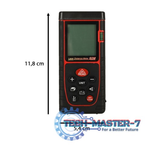 Dalmierz laserowy miernik odległości cyfrowy wodoodporny IP54 3mm/60m pokrowiec zasilanie bateryjne KAFUWELL Dalmierz laserowy miernik odległości cyfrowy wodoodporny IP54 3mm/60m pokrowiec zasilanie bateryjne KAFUWELL