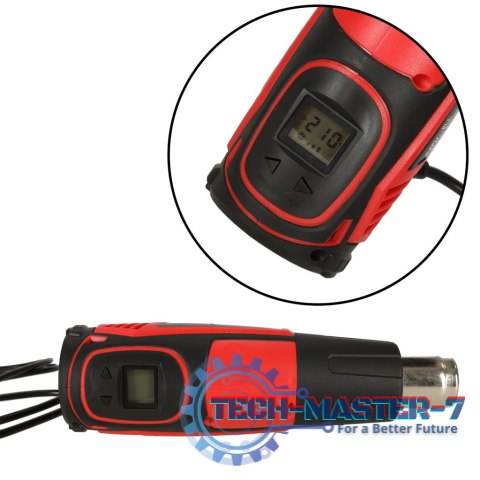 KAFUWELL Opalarka elektryczna z regulacja tempratury 0-600 st. C przepływ powietrza 300-500 l/min + 4 wymienne końcówki 1850W KAFUWELL Opalarka elektryczna z regulacja tempratury 0-600 st. C przepływ powietrza 300-500 l/min + 4 wymienne końcówki 1850W