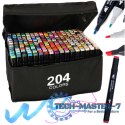 Markery dwustronne mazaki alkoholowe w etui 204 + podstawka Markery dwustronne mazaki alkoholowe w etui 204 + podstawka