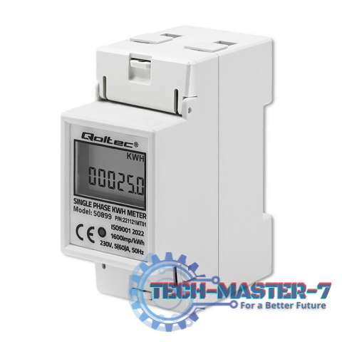 Jednofazowy elektroniczny licznik | miernik zużycia energii na szynę DIN | 230V | LCD | 2P Jednofazowy elektroniczny licznik | miernik zużycia energii na szynę DIN | 230V | LCD | 2P