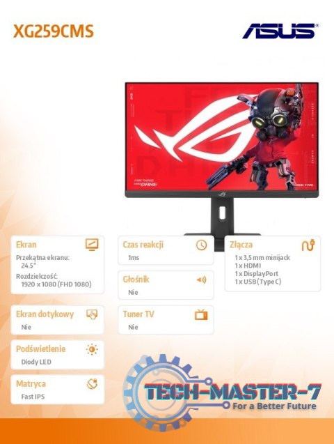 Monitor 25 cali XG259CMS F-IPS FHD 144Hz HDMI USB DP USB-C PIVOT Monitor 25 cali XG259CMS F-IPS FHD 144Hz HDMI USB DP USB-C PIVOT