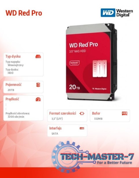 Dysk HDD Red Pro 20TB 3,5 512MB SATA III/7200rpm Dysk HDD Red Pro 20TB 3,5 512MB SATA III/7200rpm