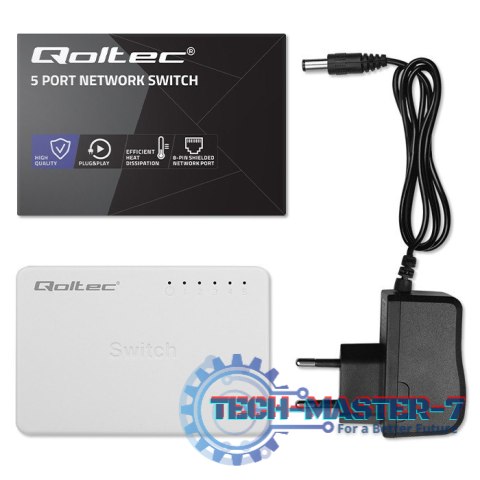 SWITCH przełącznik sieciowy 5 x port RJ45 | 1000Mbps | Fast Ethernet | LAN SWITCH przełącznik sieciowy 5 x port RJ45 | 1000Mbps | Fast Ethernet | LAN