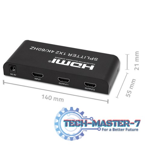 Aktywny rozdzielacz Splitter 2 x HDMI 4K x 2K | 6Gb/s | 60Hz Aktywny rozdzielacz Splitter 2 x HDMI 4K x 2K | 6Gb/s | 60Hz