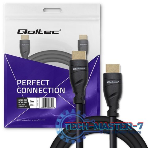 Kabel HDMI v2.1 Ultra High Speed 8K | 60Hz | 26AWG | 5m Złoty Kabel HDMI v2.1 Ultra High Speed 8K | 60Hz | 26AWG | 5m Złoty