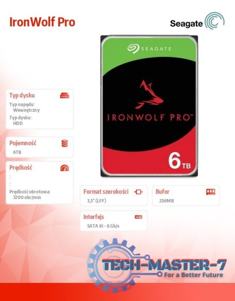 Dysk IronWolfPro 6TB 3.5" 256MB ST6000NT001 Dysk IronWolfPro 6TB 3.5" 256MB ST6000NT001