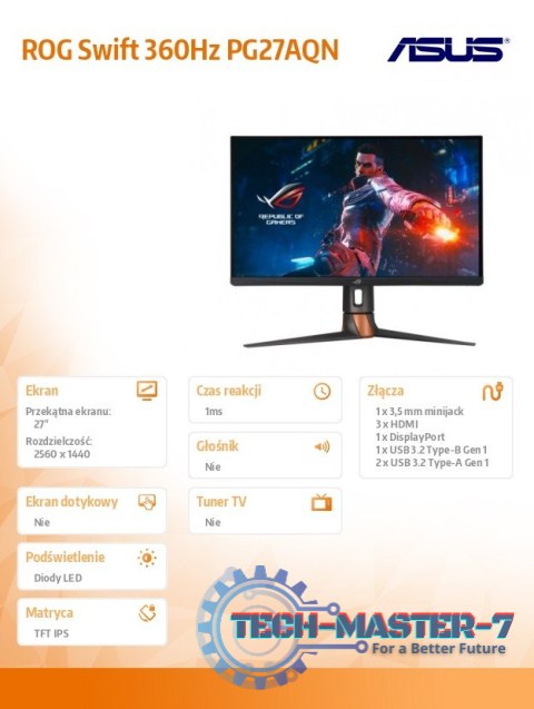 Monitor 27 cali PG27AQN Monitor 27 cali PG27AQN