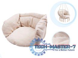 Huśtawka fotel bocianie gniazdo z oparciem ecru 80cm + poduszka 150 kg