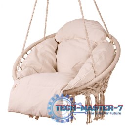 Huśtawka ogrodowa bocianie gniazdo z poduszką XXL ecru 150kg