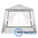 Pawilon ogrodowy namiot imprezowy handlowy altana z moskitiera biały 3 X 3 m Pawilon ogrodowy namiot imprezowy handlowy altana z moskitiera biały 3 X 3 m