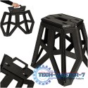 Taboret składany krzesełko turystyczne kempingowe przenośne 40 cm czarny Taboret składany krzesełko turystyczne kempingowe przenośne 40 cm czarny