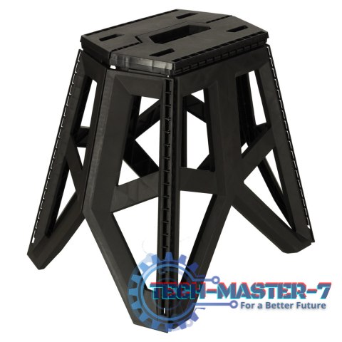Taboret składany krzesełko turystyczne kempingowe przenośne 40 cm czarny Taboret składany krzesełko turystyczne kempingowe przenośne 40 cm czarny
