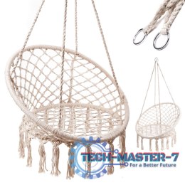 Huśtawka fotel bocianie gniazdo z oparciem ecru 80cm 150 kg