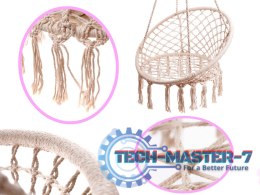 Huśtawka fotel bocianie gniazdo z oparciem ecru 80cm 150 kg