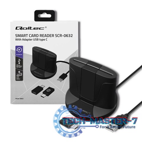Inteligentny czytnik chipowych kart ID SCR-0632 | USB typu C Inteligentny czytnik chipowych kart ID SCR-0632 | USB typu C