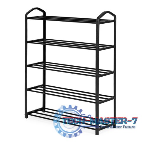 Regał na buty metalowy 5 półek 15 par butów czarny ModernHome ModernHome Regał na buty metalowy 5 półek 15 par butów czarny ModernHome ModernHome