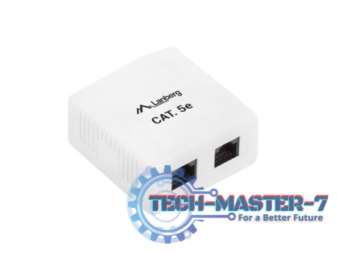 Gniazdo natynkowe 2x RJ45 Kat.5E białe Gniazdo natynkowe 2x RJ45 Kat.5E białe