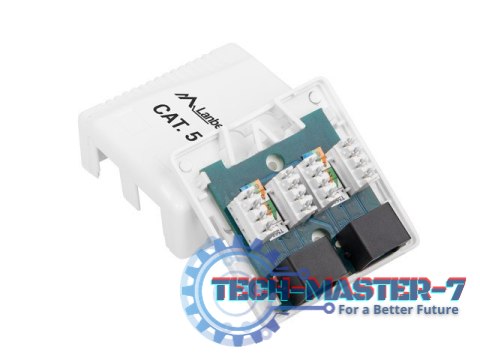 Gniazdo natynkowe 2x RJ45 Kat.5E białe Gniazdo natynkowe 2x RJ45 Kat.5E białe