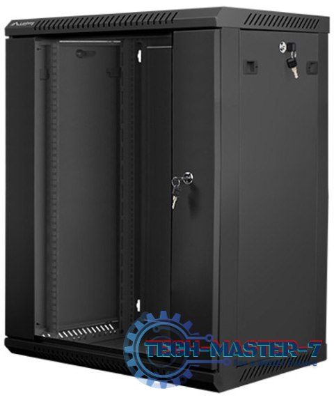 Szafa instalacyjna wisząca 19'' 15U 600X450mm czarna (drzwi szklane) Szafa instalacyjna wisząca 19'' 15U 600X450mm czarna (drzwi szklane)