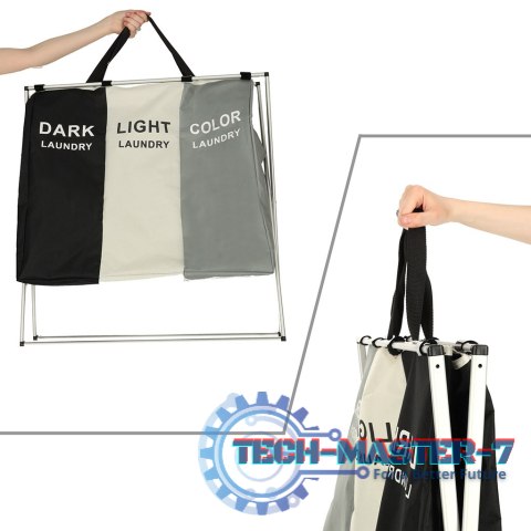 Kosz na pranie segregacja organizer 3 komory 135l Kosz na pranie segregacja organizer 3 komory 135l