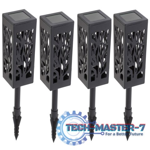 Lampa solarna ogrodowa ażurowa latarenka lamion LED czujnik zmierzchu wbijana 4szt. Lampa solarna ogrodowa ażurowa latarenka lamion LED czujnik zmierzchu wbijana 4szt.