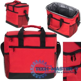 Torba termiczna na lunch jedzenie śniadaniowa izolacyjna na plażę piknik 16L czerwona