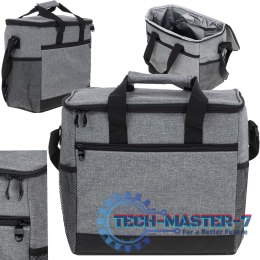 Torba termiczna na lunch jedzenie śniadaniowa izolacyjna na plażę piknik 16L szara