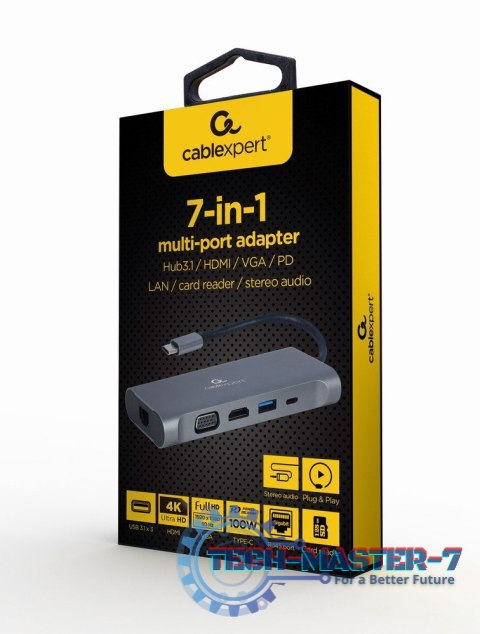 Adapter USB-C Hub USB-C PD GbE VGA HDMI 3xUSB 3.1 card audio Adapter USB-C Hub USB-C PD GbE VGA HDMI 3xUSB 3.1 card audio