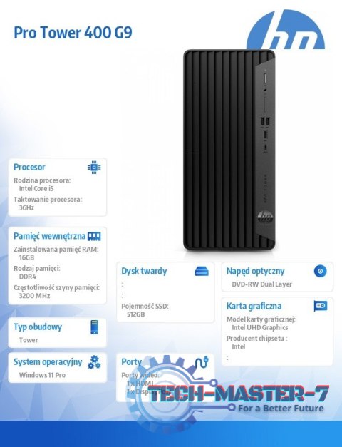 Desktop 400MT G9 i5-12500 512/16/DVD/W11P 6A837EA Desktop 400MT G9 i5-12500 512/16/DVD/W11P 6A837EA
