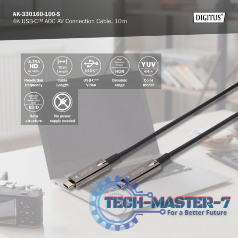 Kabel połączeniowy hybrydowy AOC USB 3.1 Typ C/USB Typ C 4K 60Hz 10m Kabel połączeniowy hybrydowy AOC USB 3.1 Typ C/USB Typ C 4K 60Hz 10m
