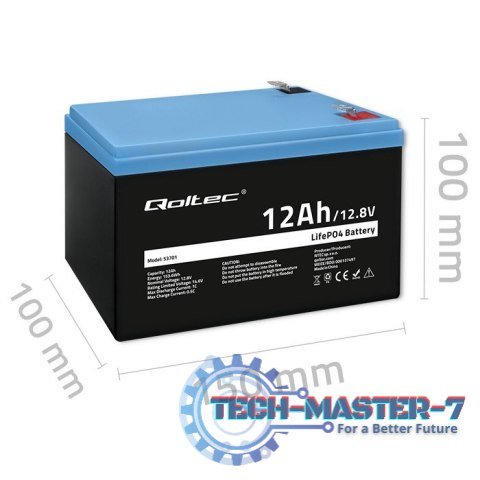 Akumulator LiFePO4 Litowo-Żelazowo-Fosforanowy | 12.8V | 12Ah | 153.6Wh | BMS Akumulator LiFePO4 Litowo-Żelazowo-Fosforanowy | 12.8V | 12Ah | 153.6Wh | BMS