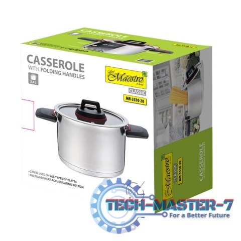 Garnek ze składanymi uchwytami 20cm, 3,2l MR-3530-20 Garnek ze składanymi uchwytami 20cm, 3,2l MR-3530-20