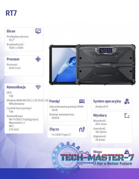 Tablet RT7 12/256GB czarny Tablet RT7 12/256GB czarny