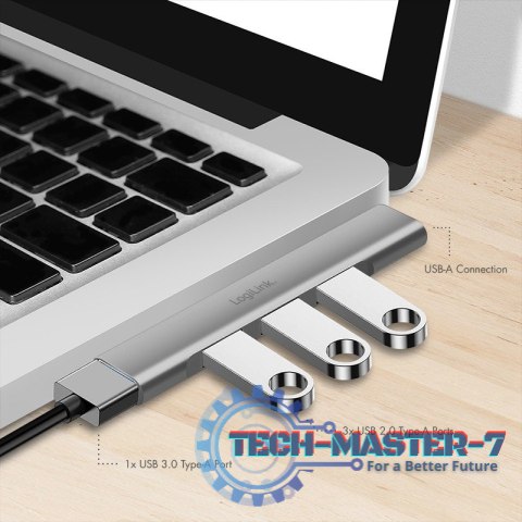 Smukły HUB USB-A do 1x USB-A 3.0 3xUSB-A 2.0 Smukły HUB USB-A do 1x USB-A 3.0 3xUSB-A 2.0