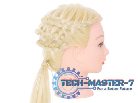 Główka głowa treningowa fryzjerska naturalne włosy blond Główka głowa treningowa fryzjerska naturalne włosy blond