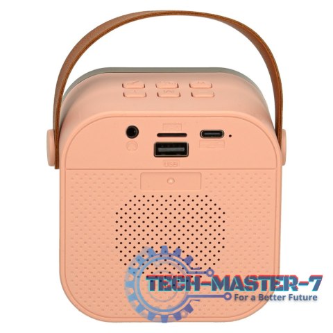 Zestaw do karaoke 2 mikrofony + głośnik przenośny BLUETOOTH USB LED różowy Zestaw do karaoke 2 mikrofony + głośnik przenośny BLUETOOTH USB LED różowy