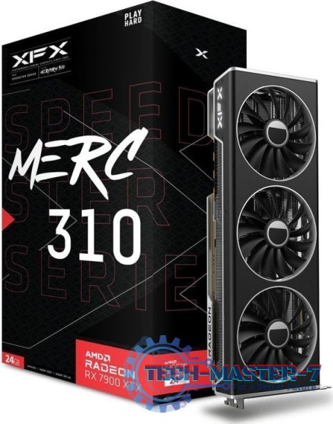 Karta graficzna XFX Radeon RX 7900 XTX Speedster MERC 310 Black Edition 24GB GDDR6 (RX-79XMERCB9) Karta graficzna XFX Radeon RX 7900 XTX Speedster MERC 310 Black Edition 24GB GDDR6 (RX-79XMERCB9)