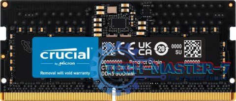 Pamięć CRUCIAL (SODIMM/DDR5/64 GB/5600MHz/1.1V/46CL/SINGLE) Pamięć CRUCIAL (SODIMM/DDR5/64 GB/5600MHz/1.1V/46CL/SINGLE)