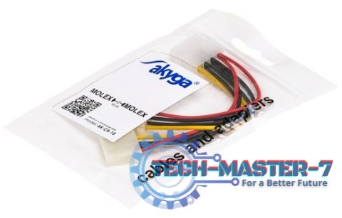 Kabel zasilający AKYGA Molex (gniazdo) - 2 x Molex (wtyk) 0.15m. AK-CA-15 Kabel zasilający AKYGA Molex (gniazdo) - 2 x Molex (wtyk) 0.15m. AK-CA-15