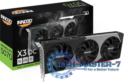 Karta graficzna INNO3D GeForce RTX 5070 X3 OC 12GB GDDR7 (N50703-12D7X-195064L) Karta graficzna INNO3D GeForce RTX 5070 X3 OC 12GB GDDR7 (N50703-12D7X-195064L)