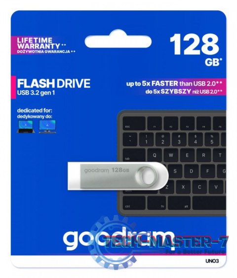 Pendrive GOODRAM UNO3-1280S0R11 (128 GB /Srebrny ) Pendrive GOODRAM UNO3-1280S0R11 (128 GB /Srebrny )