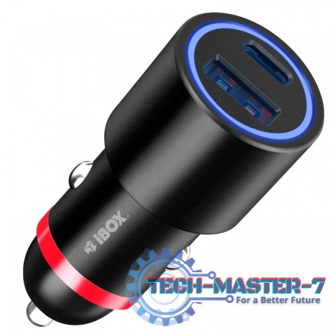 Ładowarka samochodowa IBOX 1x USB typ C Czarny ICC20 Ładowarka samochodowa IBOX 1x USB typ C Czarny ICC20
