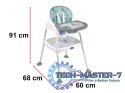 Krzesełko do karmienia stolik krzesło 3w1 zielony Krzesełko do karmienia stolik krzesło 3w1 zielony