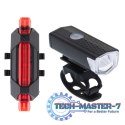 Lampka rowerowa LED RALLEX zestaw tył-przód na rower kierownicę USB