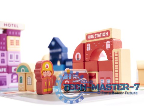 Klocki drewniane edukacyjne miasto puzzle 100el. Klocki drewniane edukacyjne miasto puzzle 100el.