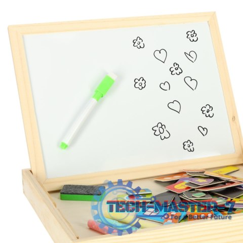 Tablica magnetyczna kredowa wielofunkcyjna miasto + kredka marker gąbka Tablica magnetyczna kredowa wielofunkcyjna miasto + kredka marker gąbka