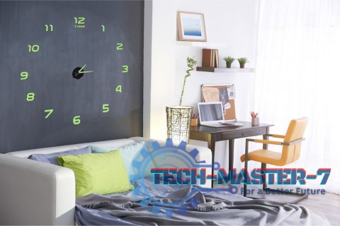 Zegar ścienny naklejany DIY fluorescencyjny regulowany 50-60cm 12 cyfr Zegar ścienny naklejany DIY fluorescencyjny regulowany 50-60cm 12 cyfr